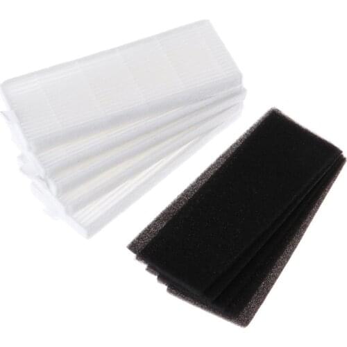 5 HEPA Filters +5 Filter Cotton Replacements 135x50mm For Ecovas DN621 DN621+ DN620 For iLife A6 A4 A4S New Vacuum Cleaner Parts