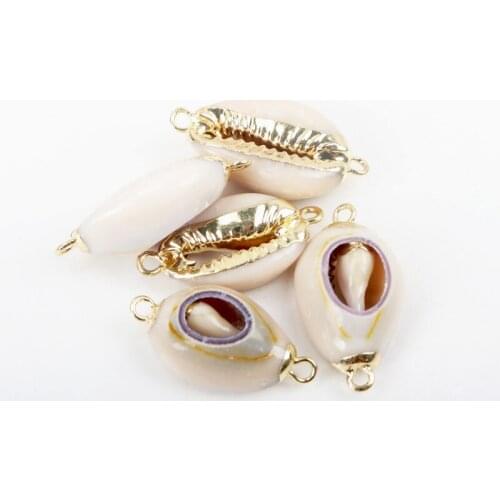 Gold plating Aquarium Beach Nautical DIY conch Colorful Natural Seashells Decorations Scallop conch Crafts Decor Ornament 5Pcs