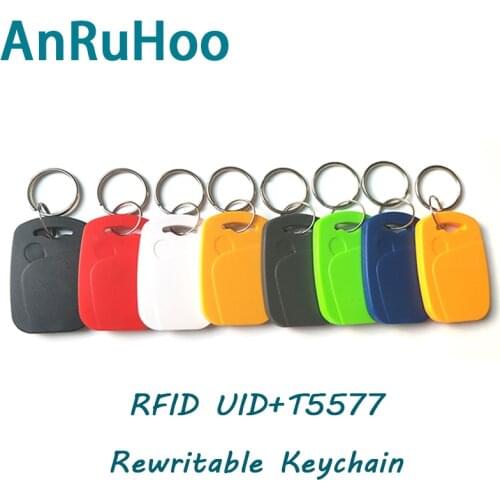 50pcs Rfid Smart Dual Chip Clone Keychain 13.56mhz Uid 1k S50 Copier Changeable Token 125khz T5577 Duplicator Rewriteable Badge