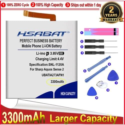 HSABAT 0 Cycle 3300mAh UBATIA273AFN1 Battery for Sharp Aquos Sense2 Sense 2 SH-O1L SH-M08 High Quality Replacement Accumulator