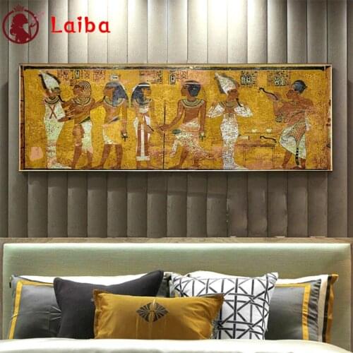 DIY Diamond Painting Vintage golden egyptian character mural Mosaic Full Drill Square Embroidery Cross Stitch Handmade Hobby