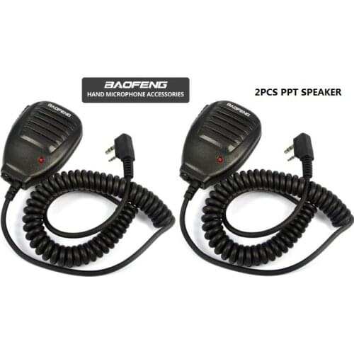 2pcs Baofeng PTT Speaker Mic handheld Microphone for Two Way Radio Walkie Talkie UV-5R UV-82 BF-888S GT-3 Microphone Speaker