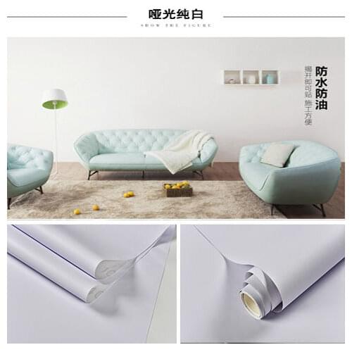 Home Decorative Films Waterproof Wall Stickers PVC Self-Adhesive Wallpaper Pure Color Living Room Kitchen Desktops Stickers