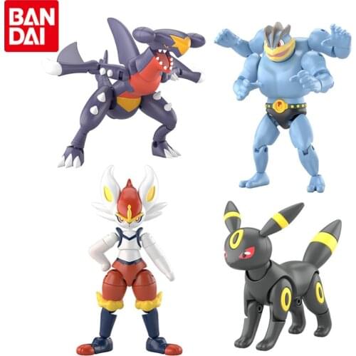 Bandai Genuine Pokemon Anime Figures CASHAPON Dolls Garchomp Cinderace Umbreon Machamp Action Figure Series Model Toys Kids Gift