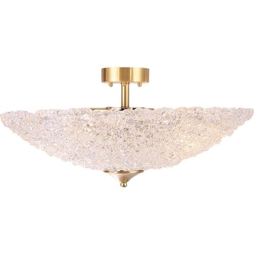 Hot sale indoor lighting hotel decor round copper crystal led ceiling lamp