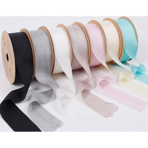 Hot Sale High Quality 100% 38mm Silk Ribbons High-end Christmas Ribbon gift packaging decoration for wedding event 5M/lot