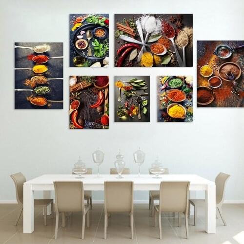 Vegetable Grain Spice Canvas Painting Decorative Hot Selling Wall Picture Posters for Kitchen Restaurant Decoration Home Decor