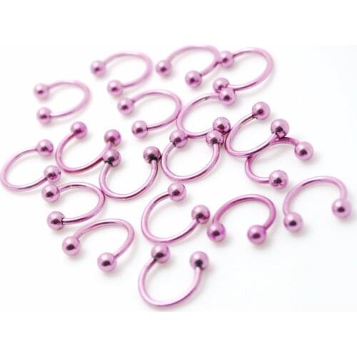 Body piercing jewelry steel pink color wholesale lots septum rings lip rings cbr horseshoe fashion circular rings 10pcs
