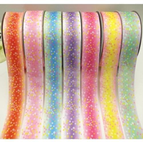 5yards/lot 38mm Lovely Floral Print Grosgrain Satin Christmas Ribbon for DIY Bow Craft Card Gifts Box Wrapping Supplies