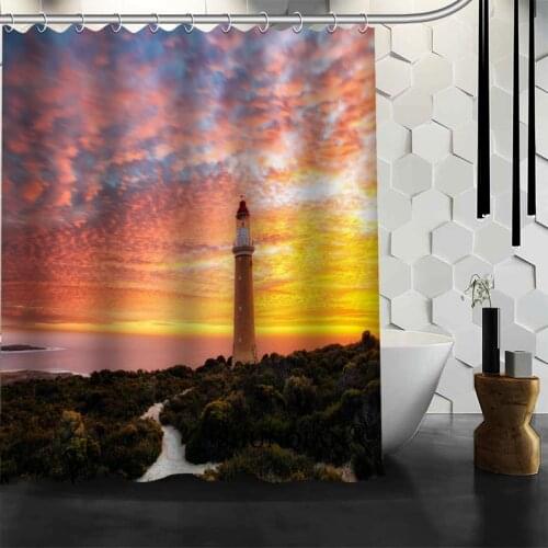 Best Nice Custom Lighthouse Shower Curtain Bath Curtain Waterproof Fabric Bathroom Curtain MORE SIZE A6.1-131