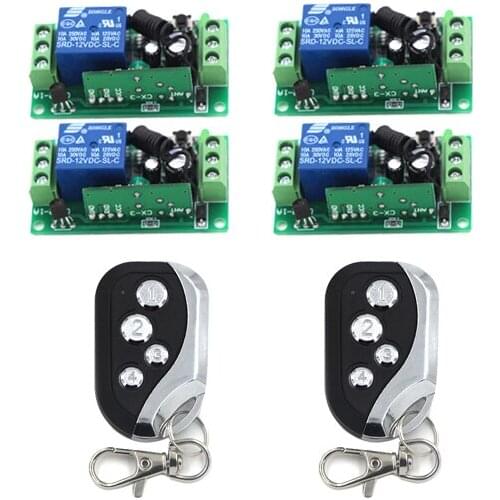 Mini RF Wireless Switch 2Transmitter 4Receiver Relay LED Indicator Learning Smart Home in Good Quality
