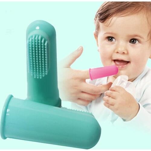 Fashion Baby Items Children Teeth Clear Massage Soft Silicone Baby Finger Toothbrush
