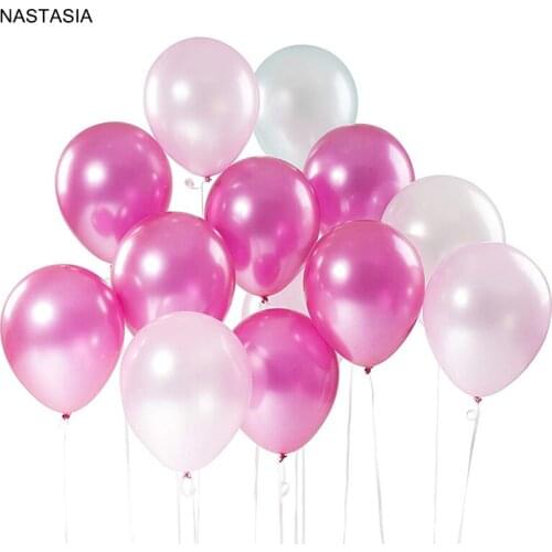 NASTASIA 30pcs/lot coloured Metallic latex balloons 12 inch round multicolor birthday balloon romantic pink wedding decoration