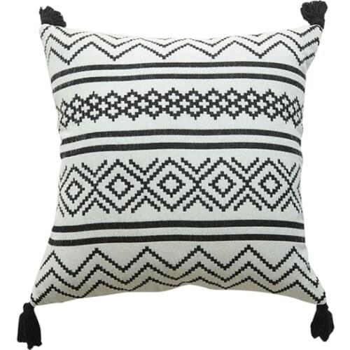 45x45/30x50cm Boho Style Cushion Cover Plush With Tassels Cute Circle Moroccan Style Pillow Case Macrame Home Sofa Decorative