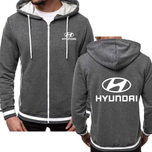 New Spring Autumn Mens jacket Hyundai Motor Car Logo printing high quality Fashion cotton Casual Mens hoodie Sweatshirt