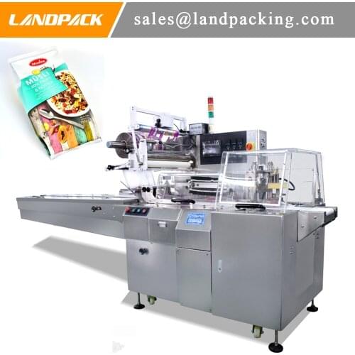 Oats With Tray Horizontal Flow Wrap Machine Gusset Bag Packing Machine