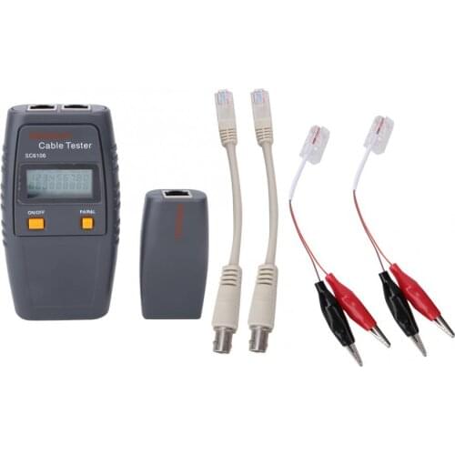 SC6106 Portable LCD Network Tester Meter&LAN Phone Cable Tester & Meter With LCD Display RJ45