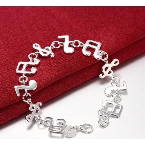 Factory direct fashion 925 sterling silver Bracelet for woman Music notation chain fine Luxury jewelry Wedding party lady gifts