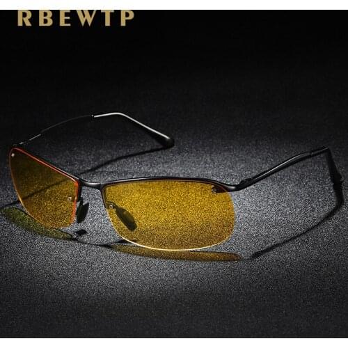 RBEWTP Semi-Rimless Polarized Sunglasses Mens Sunglasses Polarized Glasses Photochromic Mirror Night Vision Glasses