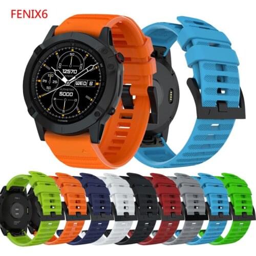 26 22 20MM Easyfit Band Strap For Garmin Fenix 6 6X6 S 5S 5 5X plus 3HR Watch Wristband Silicone Bracelet Band For Garmin Fenix