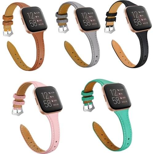 Genuine Leather Watchband For Fitbit Versa Strap Wrist Band Bracelet Belt For Fit Bit Versa 2 Smart Watch Men Women