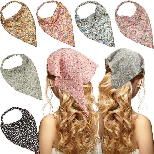 Summer Hair Scarf Bandanas Triangle Headwear Headband Scrunchies Floral Hairband Headbands Hair Bands Headwear Hair Accessories