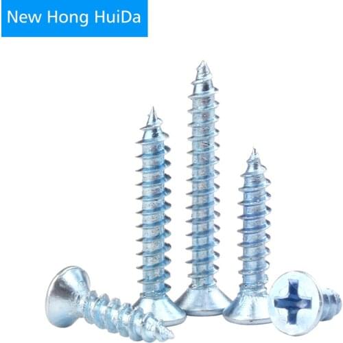 Flat Head Self Tapping Wood Screw Phillips Cross Countersunk Bolt Galvanize Zinc Plated M3 M4 M5 M6