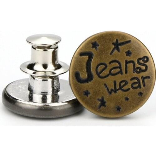 Detachable Retro Metal Buttons Snap Fastener Pants Pin for Perfect Fit Reduce Waist Jeans Retractable Button Sewing-Free Buckles