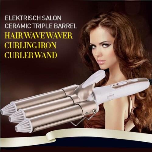 3 Barrels Hair Curling Iron Ceramic Triple Barrel Hair Curler Professional Waver Styling Tools Electric Crimpers Styler Wand