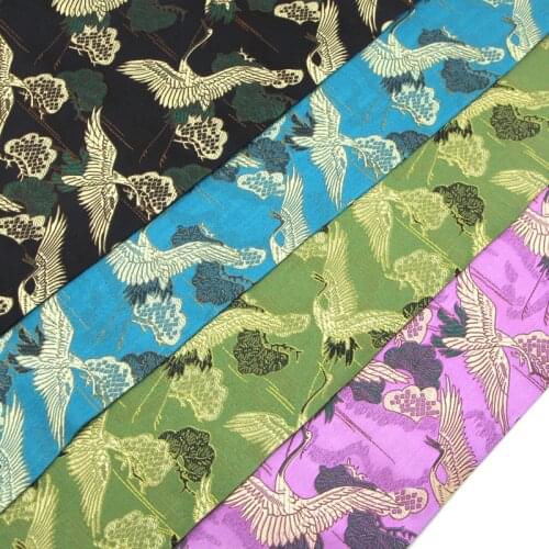 Crane Imitation Silk Brocade Silk Satin Cloth Width 75CM Handmade DIY Cloth Home Fabric