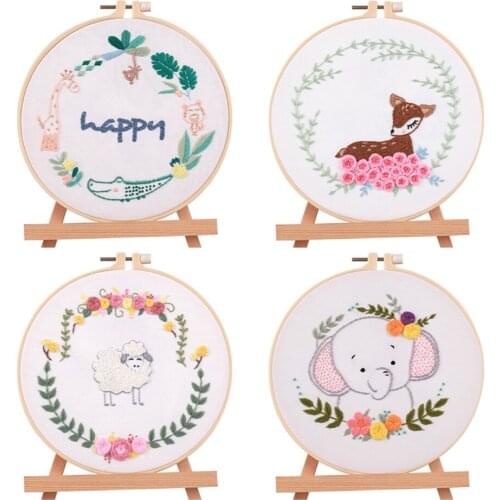 Hand-Embroidered Sets Of DIY Cartoon Style Crafts With Pattern Instructions For Beginners To Learn Easily