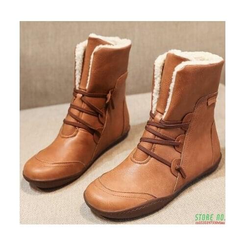 2020 New Women Boots Winter Plush Ankle Waterproof Warm Snow Boots Platform Keep With Thicken Fur Heels Botas Mujer Femme