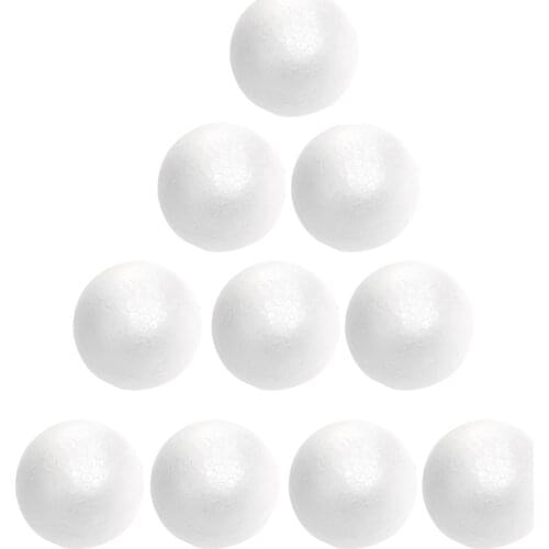 10pcs 7/8cm Christmas Decoration Modelling Craft Solid Polystyrene Foam Balls Round Spheres (White)