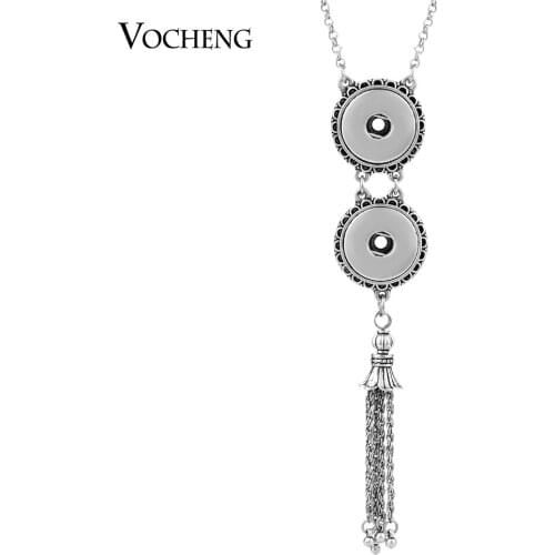 10pcs/lot 18mm Vocheng Snap Button Charms Necklace Custom Tassel Pendant Sweater Chain NN-315*10 Free Shipping