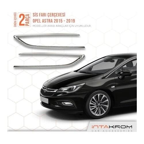 For Opel Astra K Chrome Fog light Frame 2 Piece 2015 and Above Chromium Styling Accessories Modified Stainless Steel