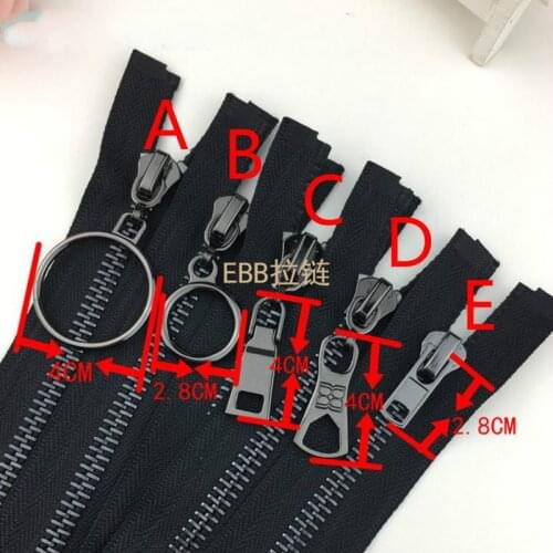 2 PCS/LOT Luxury Long FASHION OVERSIZE Metal Zipper BLACK Single Open END Coat Sweater Jacket Down Tailor Sewing ACCESSORIES