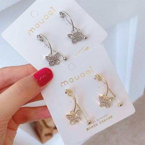 Piercing Stainless Steel Earrings for Women Geometry Jewelry Pendant Vintage Butterfly Fashion