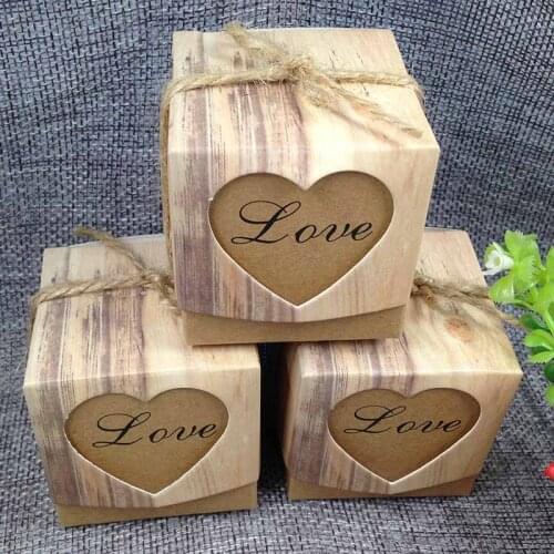 2018 new 5*5*5cm Pack of 10 pcs Love Cake Boxes Heart Window Top Cupcake Muffin Box Holds Single Cake cook candy box