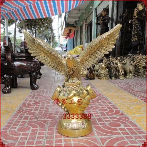 51CM Huge 2020 TOP ART Success Auspicious GOLD Arabia Eagle Falcon hawk brass statue-HOME office company efficacious Mascot