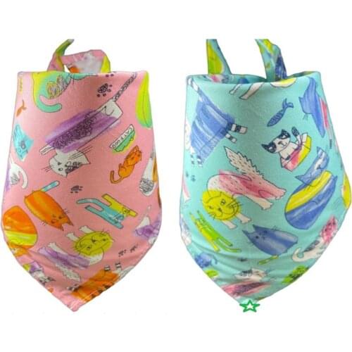 60pcs/lot New design Adjustable Dog Puppy Pet bandanas handkerchief scarf 100%Cotton Pet tie size S M YC602
