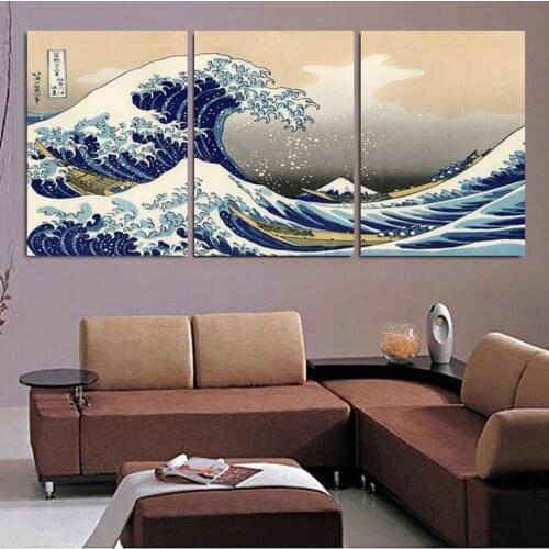 Diamond Painting 3 Pieces Katsushika Hokusai Great Wave Off Kanagawa Views Of Mount Fuji Embroidery Diy Pictures Of Rhinestones