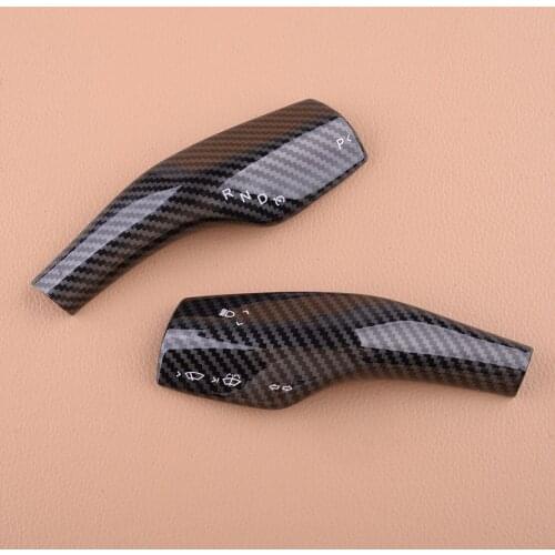 2pcs/set Glossy Black Car Interior Front Steering Wheel Paddle Shift Trim Cover Fit for Tesla Model 3 Y 2019 2020