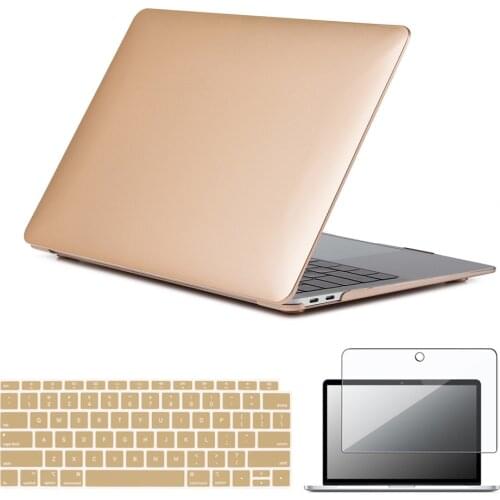Case for Macbook Pro 13/Air 13/Macbook 12 A1534/Air 11/Pro 15/Pro 16 A2141 Hard Laptop Cover+US Keyboard Film+Screen Protector