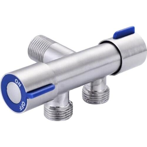 Stainless Steel Faucet Diverter Bathroom Diverter Valve Double Handle Dual Control Toilet Faucet Supplies