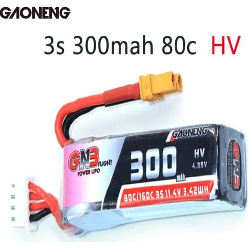 Gaoneng GNB 3S 300mah 11.4V 80C/160C HV LipoBattery With XT30 Plug For BETAFPV Beta75X 3S Beta65X 2S Whoop Drones