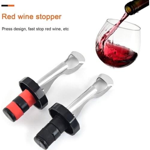 Sealed Wine Bottle Caps Beer Bottle Silicone Corks Stainless Steel Stoppers Red Wine Corks Bar Tools