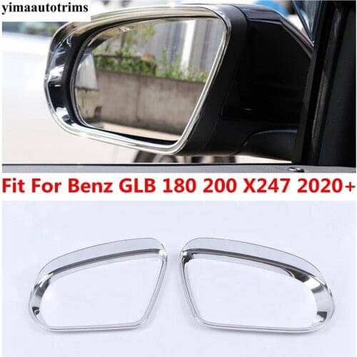 Rearview Mirror Rain Shade Rainproof Mirror Eyebrow Cover Trim Kit For Mercedes-Benz GLB 200 X247 2020 Exterior Refit Kit Chrome