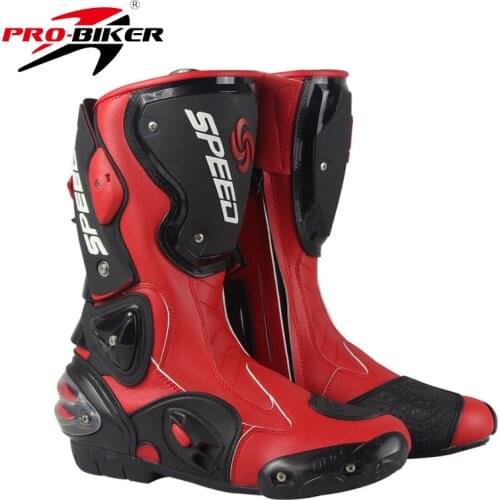 Leather Riding Tribe Microfiber Motorcycle Boots Pro Biker SPEED Moto Motor Bike Racing Shoes Motocross Motorbike Boots