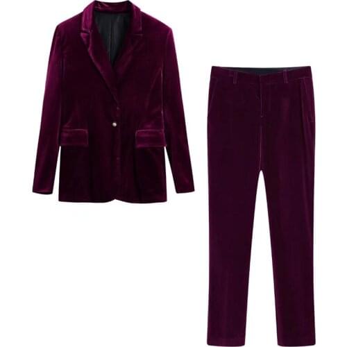 Kumsvag Women's Velvet Trouser Suits