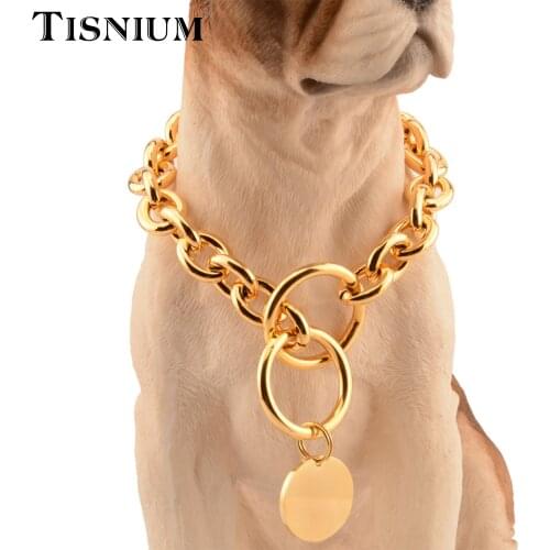 Bulldog Golden Retriever Labrador Dog Necklace pet supplies Stainless Steel Chain Solid Collar Strong Durable Wholesale